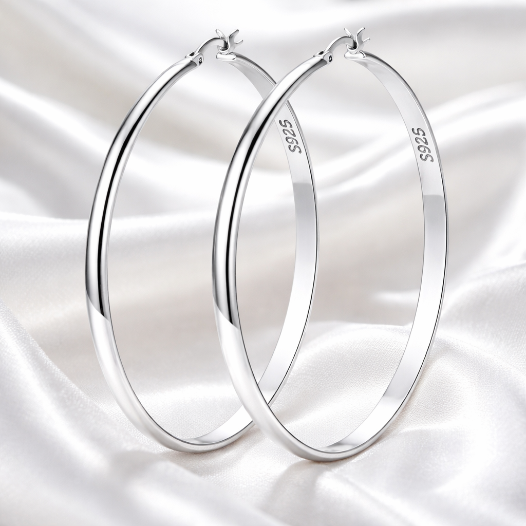 Style2: Silver Hoop Earrings