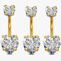 Gold heart Belly Bar