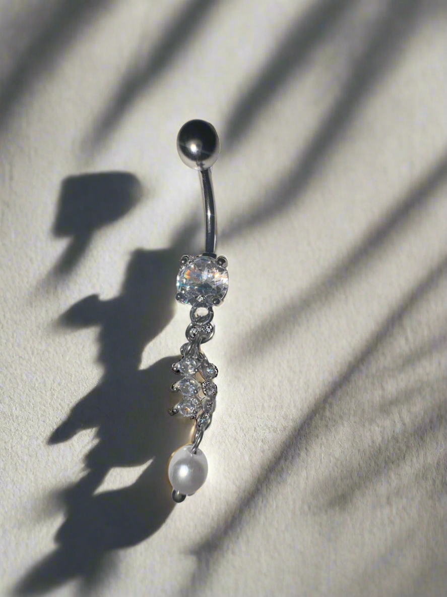 Silver Dangle Belly Bar