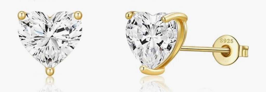 Gold Heart Studs