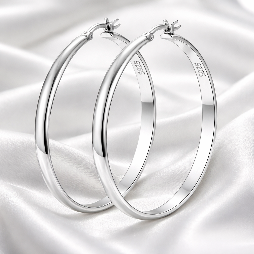 Style2: Silver Hoop Earrings