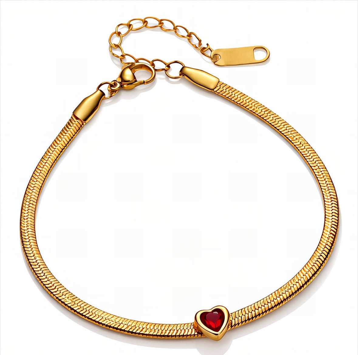 Ruby Heart Bracelet