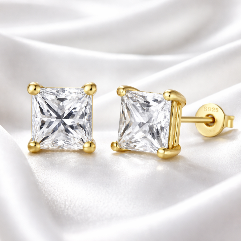 Gold Cube Studs