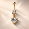 Gold Heart Belly Bar