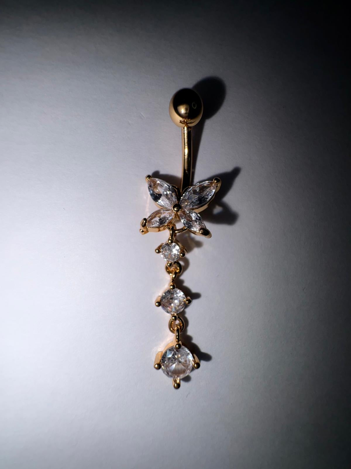 Gold Butterfly Belly Bar