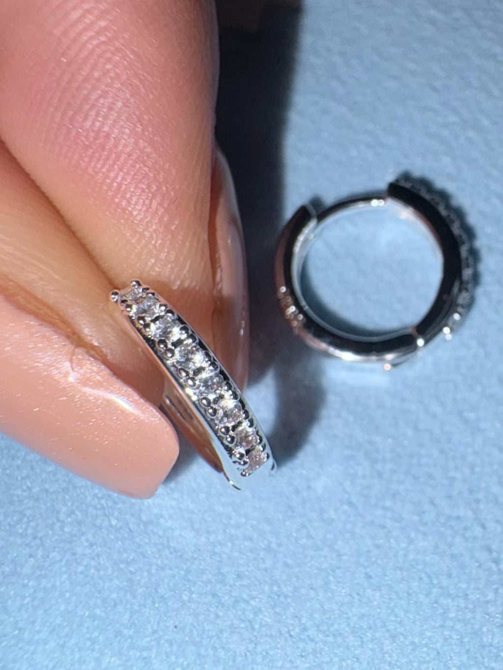 Silver Huggies Hoop Earrings